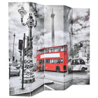 Folding room divider London bus 200x170 cm black and white