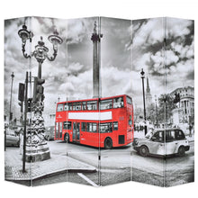 Kamerscherm Inklapbaar Londen Bus Zwart En Wit 228 x 170 cm