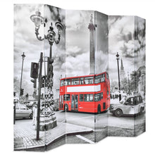 Kamerscherm Inklapbaar Londen Bus Zwart En Wit 228 x 170 cm
