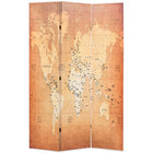 Foldable room divider world map 120x170 cm yellow