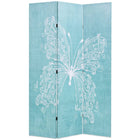 Folding room divider butterfly 120x170 cm blue