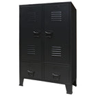 Industrial style wardrobe 67x35x107 cm metal black