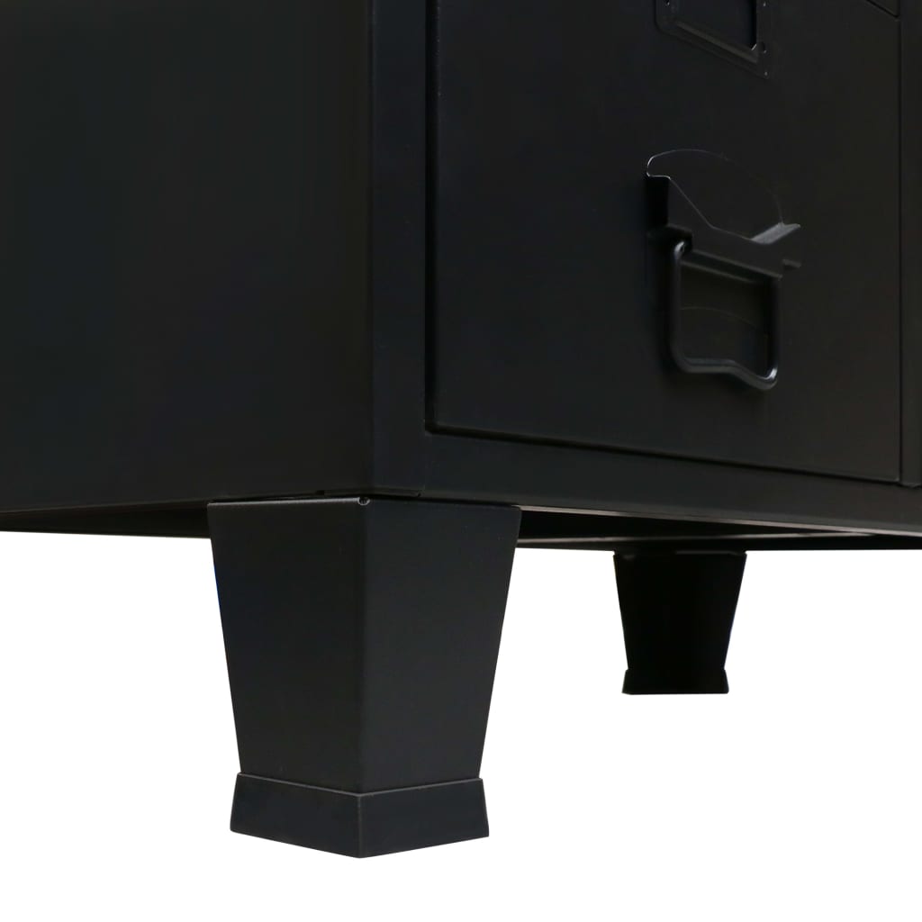 Kledingkast Industriële Stijl 67X35X07 Cm Metaal Zwart