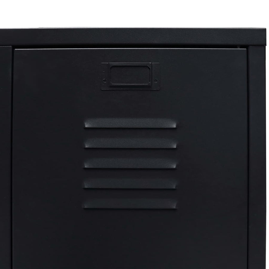Kledingkast Industriële Stijl 67X35X07 Cm Metaal Zwart