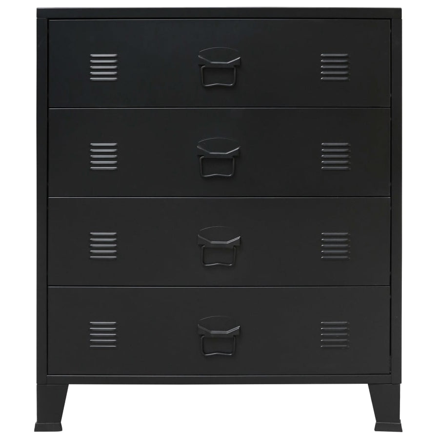 Ladekast Industriële Stijl 78X40X93 Cm Metaal Zwart