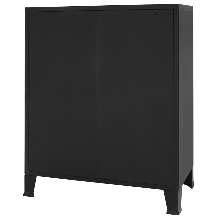 Ladekast Industriële Stijl 78X40X93 Cm Metaal Zwart