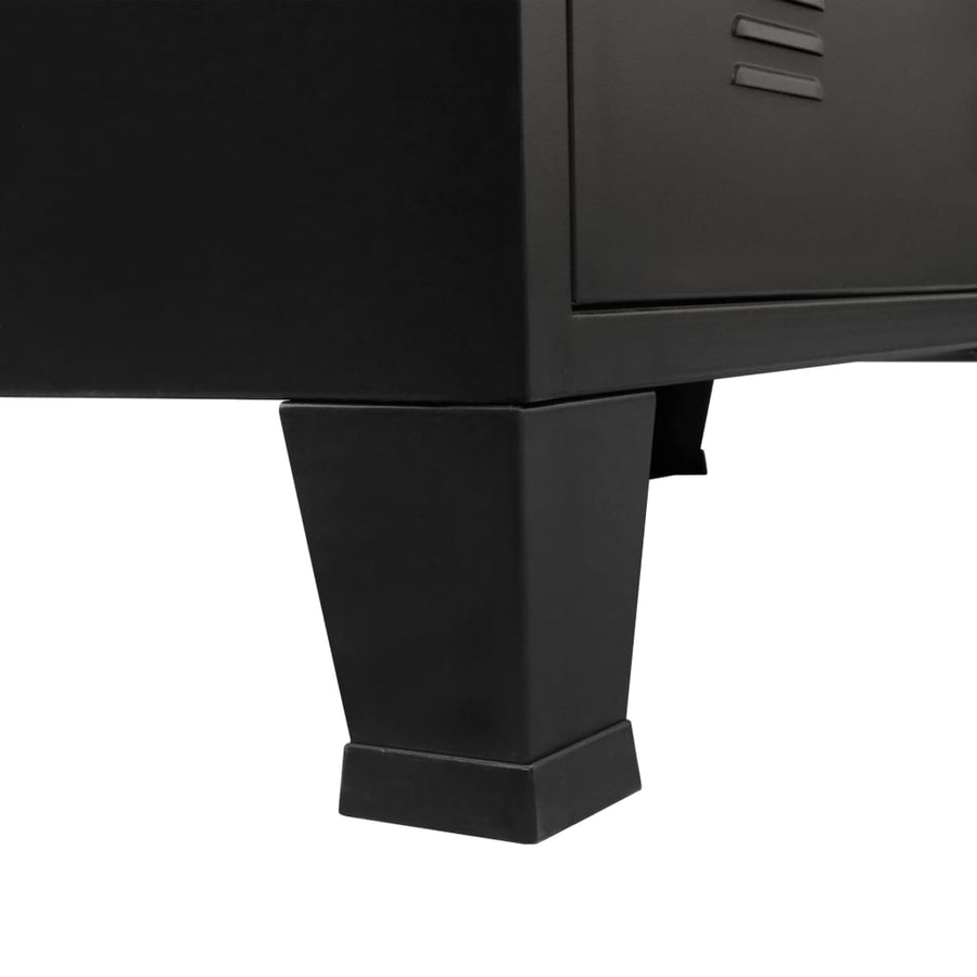 Ladekast Industriële Stijl 78X40X93 Cm Metaal Zwart