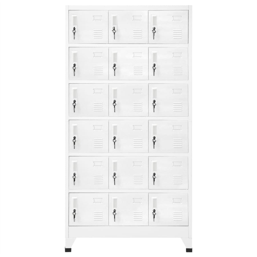 Lockerkast met 18 vakken 90x40x180 cm metaal Grijs