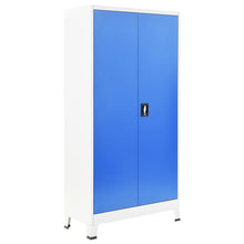 Lockerkast Met 2 Deuren 90X40X180 Cm Metaal Grijs En Blauw