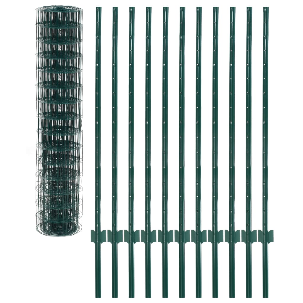 Euro hek 20x1,2 m staal groen 20x1.2m/76x63mm
