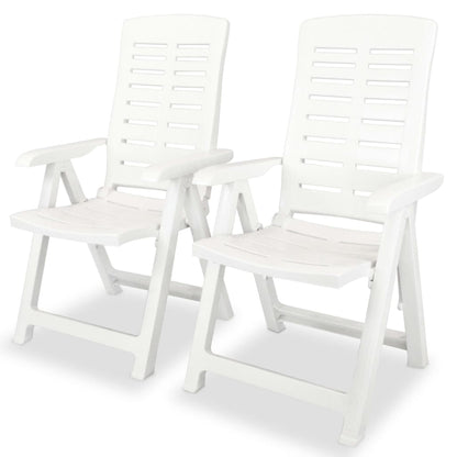 Tuinstoelen Verstelbaar Kunststof 2 Wit