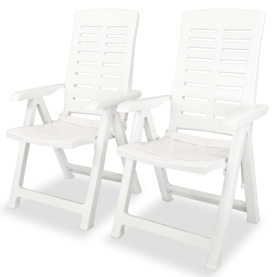 Tuinstoelen Verstelbaar Kunststof 2 Wit