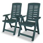 Tuinstoelen 2 stuks verstelbaar kunststof groen