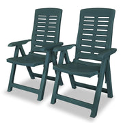 Tuinstoelen 2 stuks verstelbaar kunststof groen