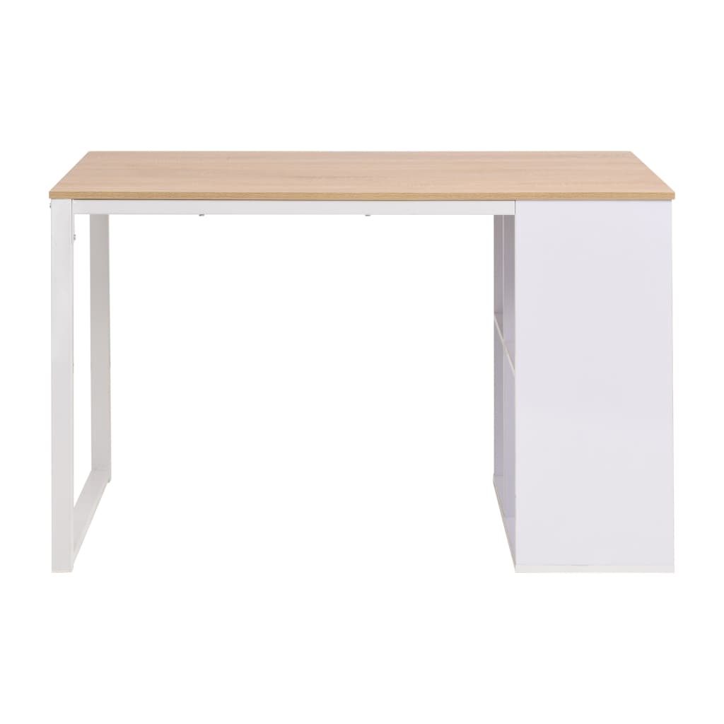 Schrijftafel 120X60X75 Cm Eikenkleur En Wit