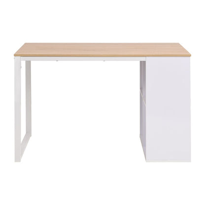 Schrijftafel 120X60X75 Cm Eikenkleur En Wit