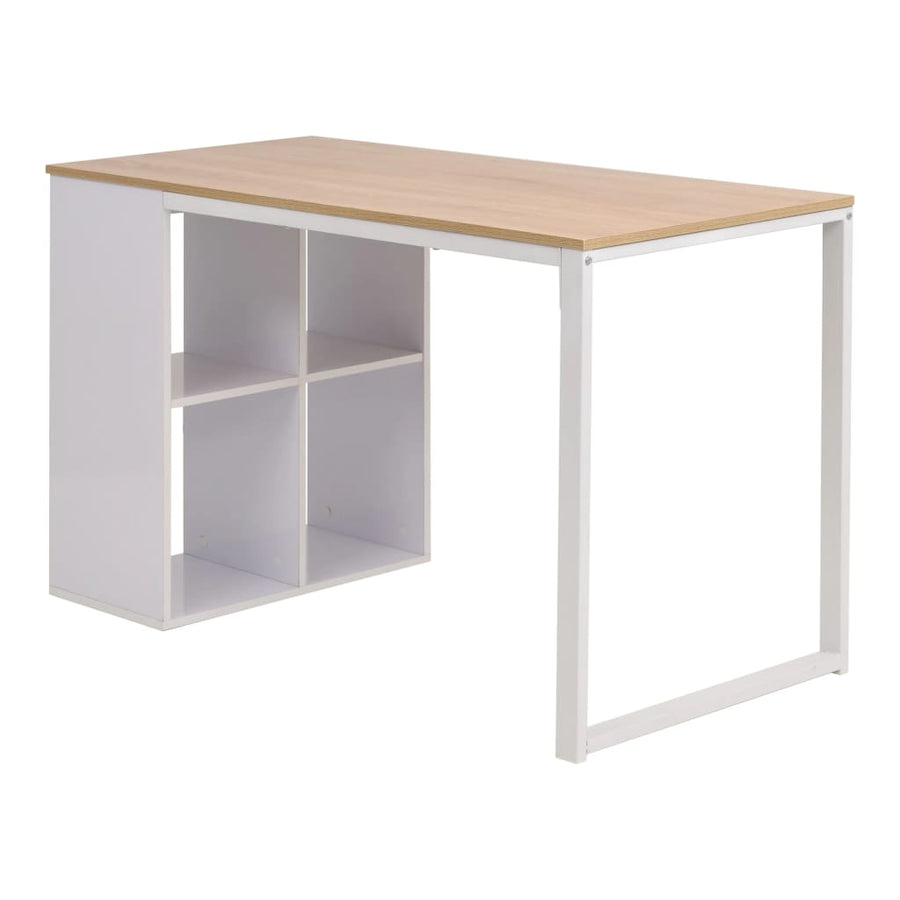Schrijftafel 120X60X75 Cm Eikenkleur En Wit