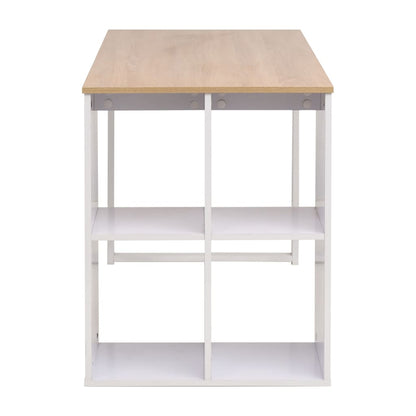 Schrijftafel 120X60X75 Cm Eikenkleur En Wit