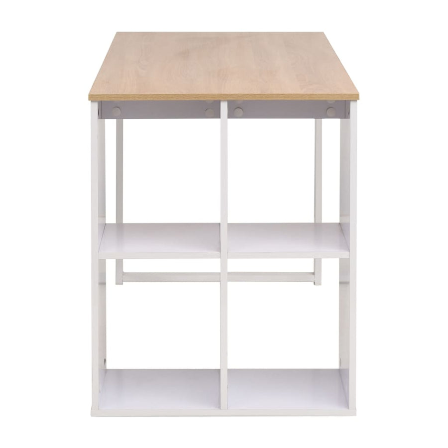 Schrijftafel 120X60X75 Cm Eikenkleur En Wit