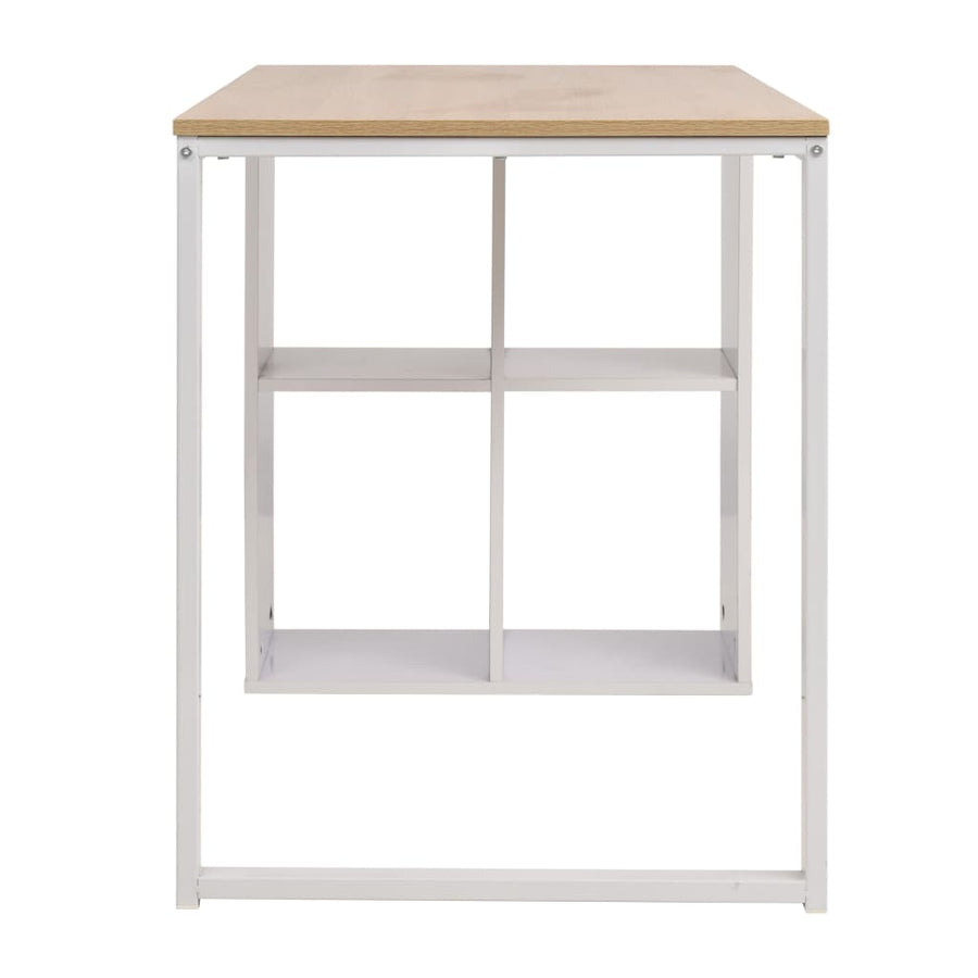Schrijftafel 120X60X75 Cm Eikenkleur En Wit