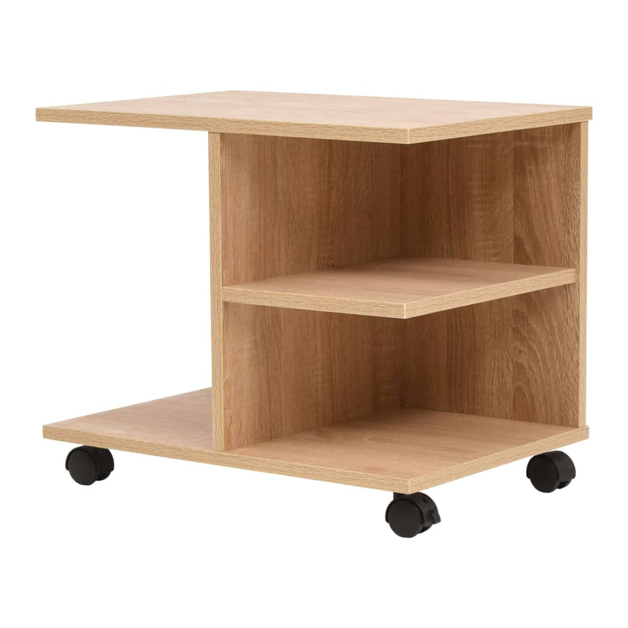 Plankenkast Verrijdbaar 50X35X42 Cm Eikenkleur
