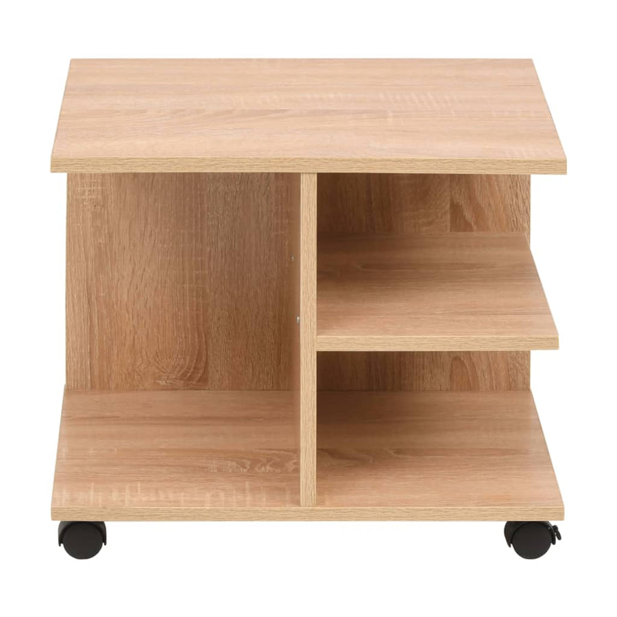 Plankenkast Verrijdbaar 50X35X42 Cm Eikenkleur