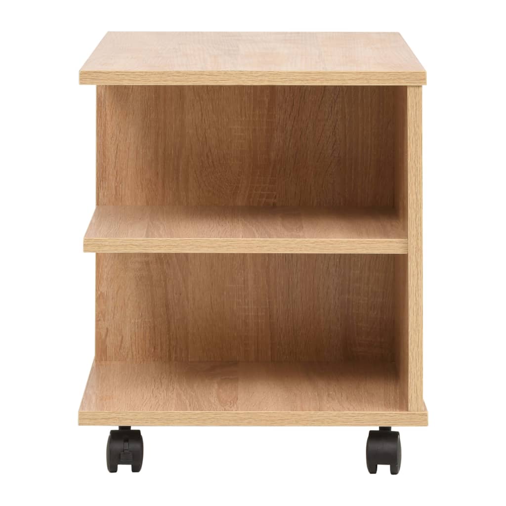 Plankenkast Verrijdbaar 50X35X42 Cm Eikenkleur