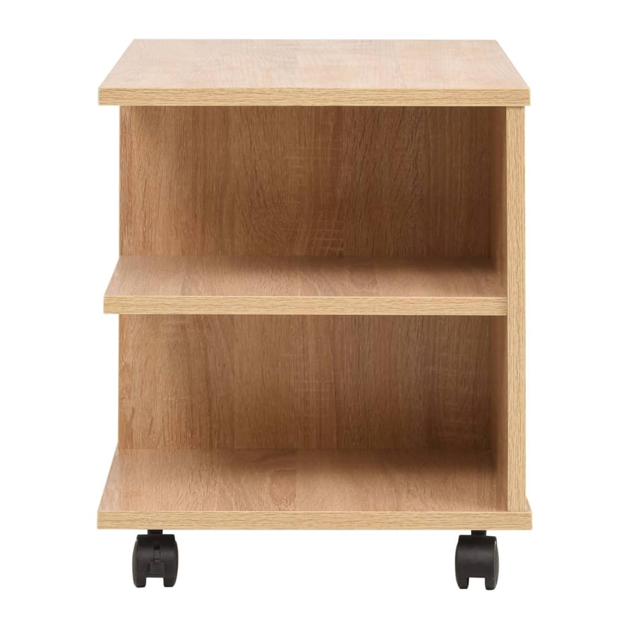 Plankenkast Verrijdbaar 50X35X42 Cm Eikenkleur