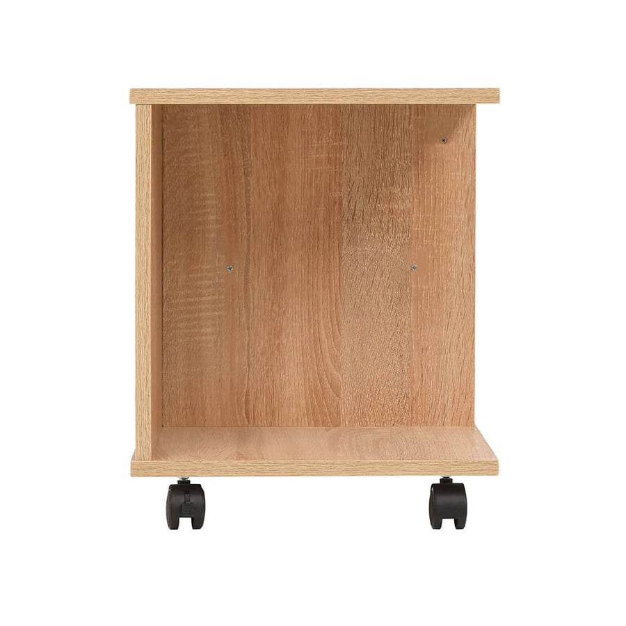 Plankenkast Verrijdbaar 50X35X42 Cm Eikenkleur