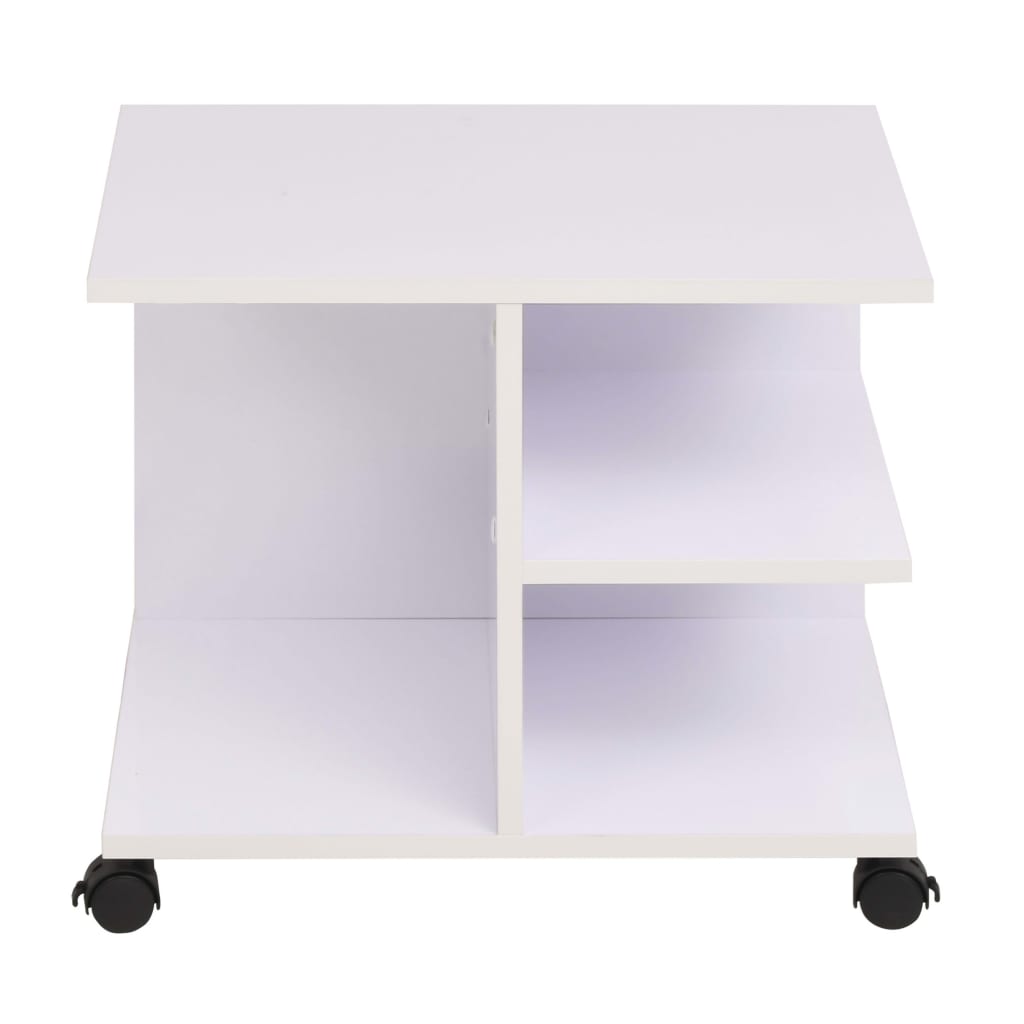 Plankenkast Verrijdbaar 50X35X42 Cm Wit