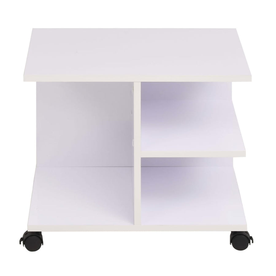Plankenkast Verrijdbaar 50X35X42 Cm Wit