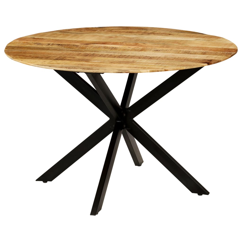 Eettafel 120X77 Cm Massief Ruw Mangohout En Staal Ø 120 x 77 cm