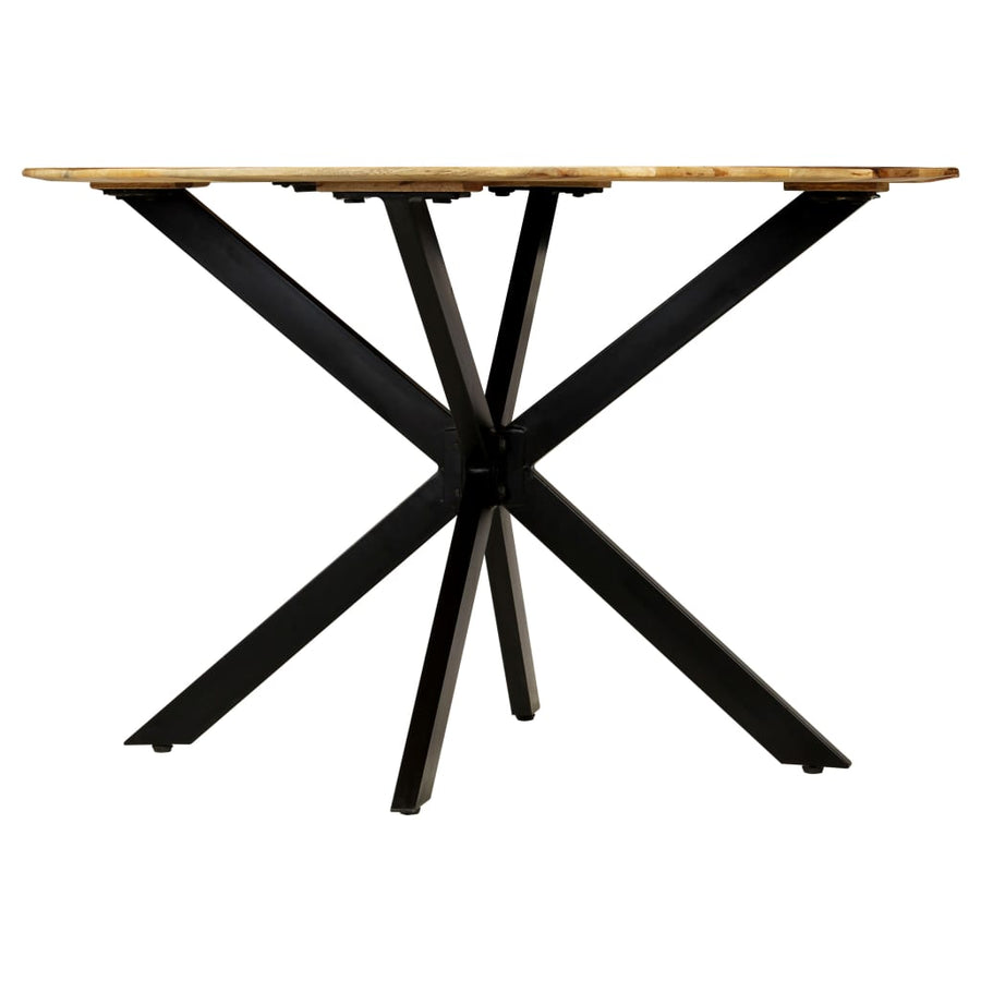 Eettafel 120X77 Cm Massief Ruw Mangohout En Staal Ø 120 x 77 cm