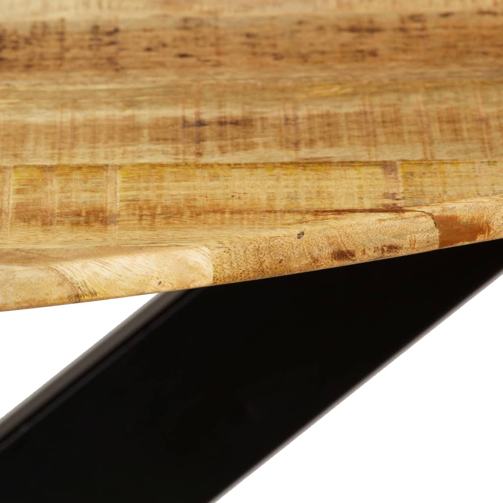Eettafel 120X77 Cm Massief Ruw Mangohout En Staal Ø 120 x 77 cm