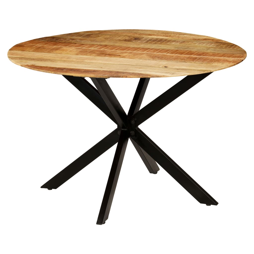 Eettafel 120X77 Cm Massief Ruw Mangohout En Staal Ø 120 x 77 cm