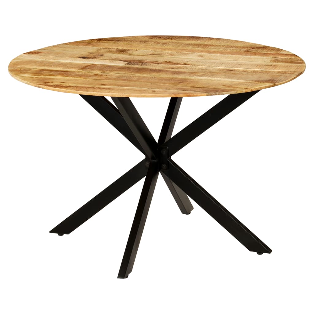 Eettafel 120X77 Cm Massief Ruw Mangohout En Staal Ø 120 x 77 cm