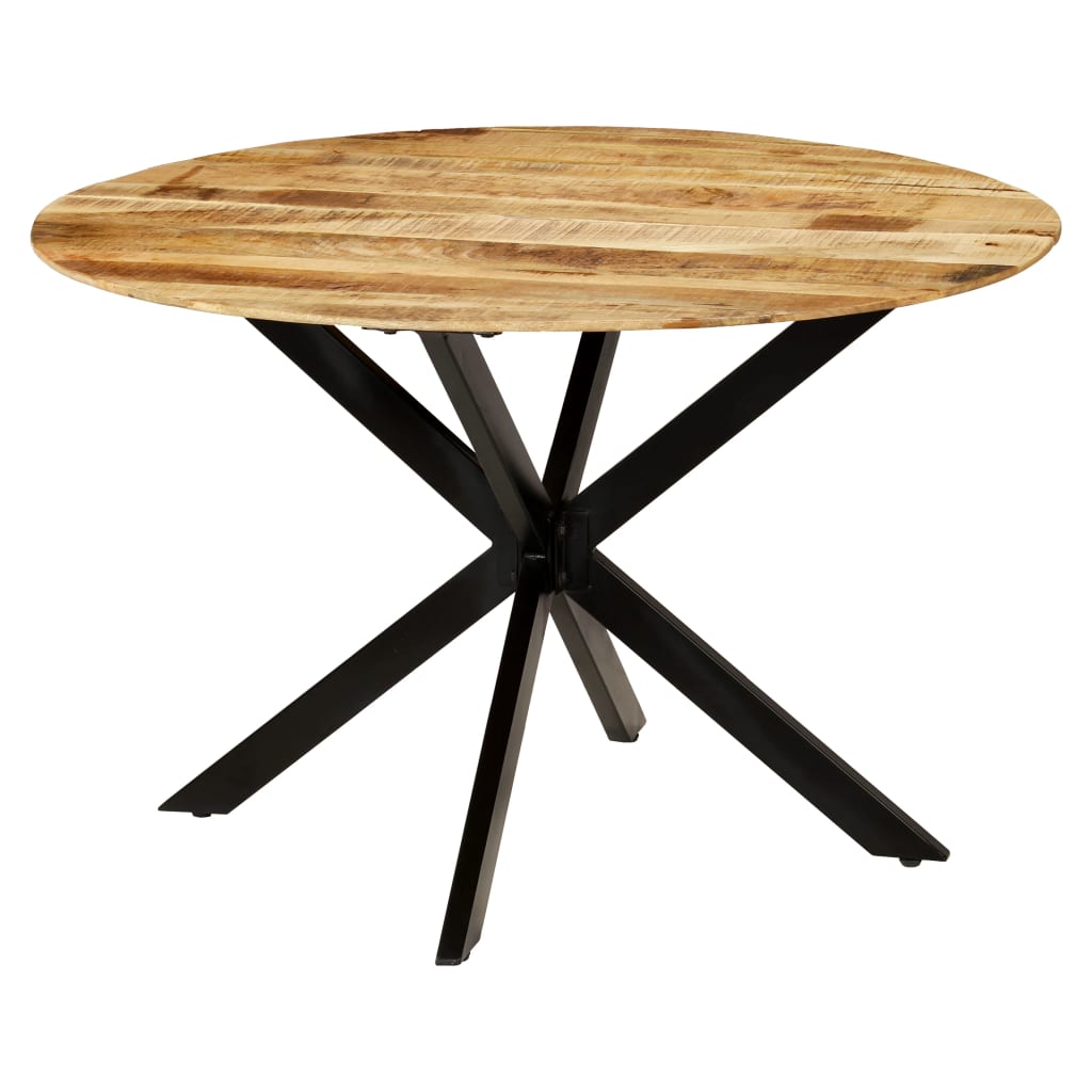 Eettafel 120X77 Cm Massief Ruw Mangohout En Staal Ø 120 x 77 cm