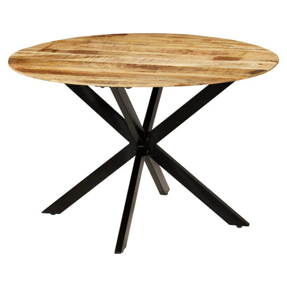 Eettafel 120X77 Cm Massief Ruw Mangohout En Staal Ø 120 x 77 cm