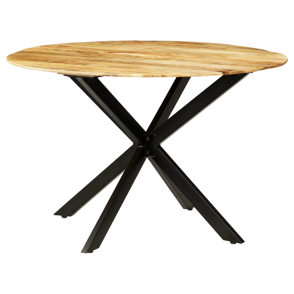 Eettafel 120X77 Cm Massief Ruw Mangohout En Staal Ø 120 x 77 cm