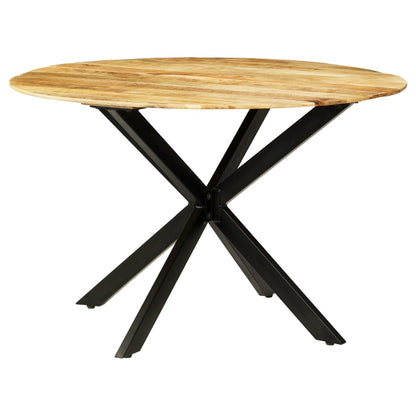 Eettafel 120X77 Cm Massief Ruw Mangohout En Staal Ø 120 x 77 cm
