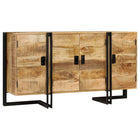 Dressoir 150x40x80 cm massief mangohout staal