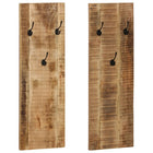 Wall coat racks 2 pcs 36x110x3 cm solid mango wood