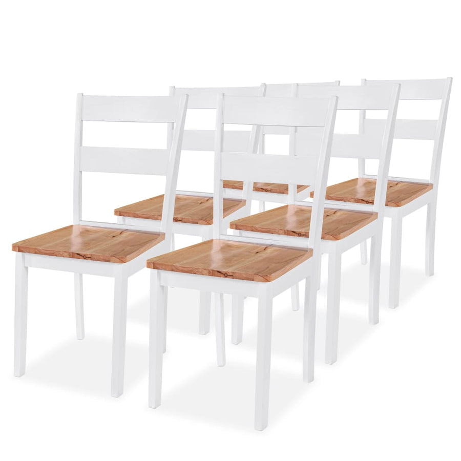 Eetkamerstoelen Massief Rubberwood Wit 6
