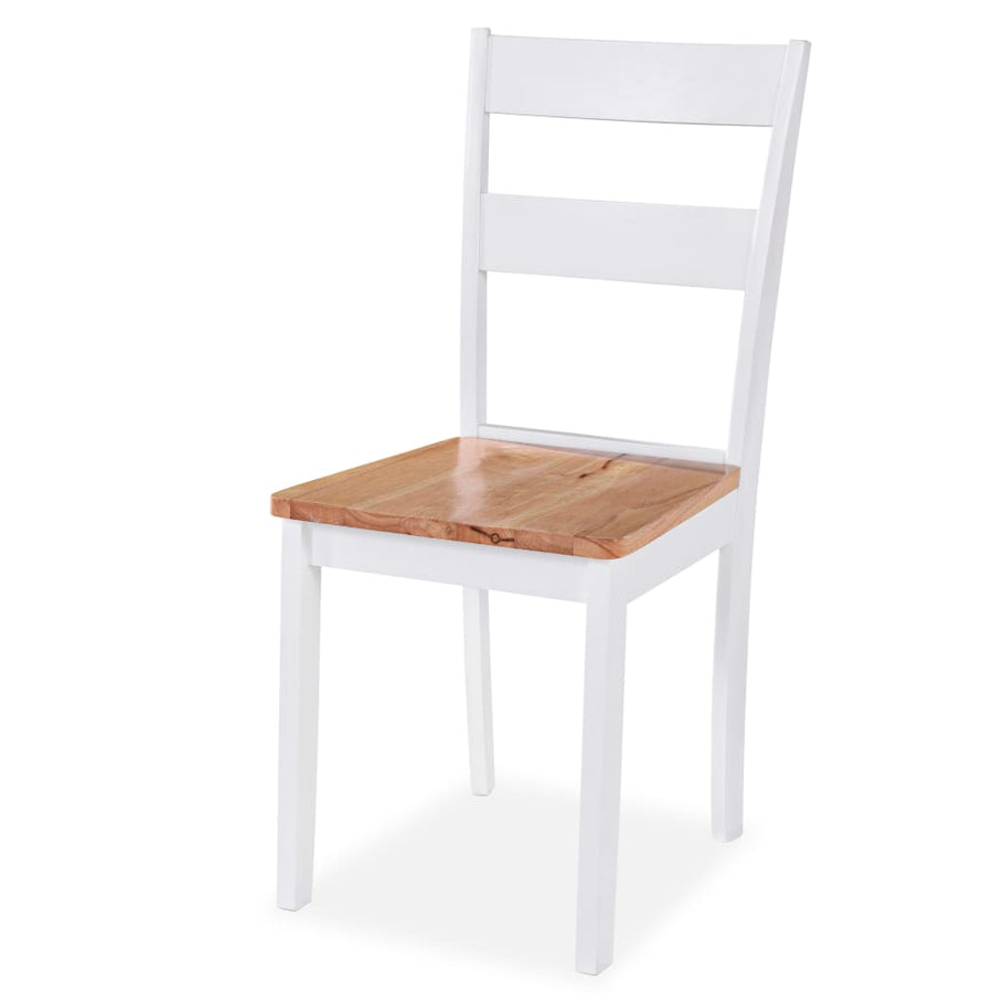 Eetkamerstoelen Massief Rubberwood Wit 6