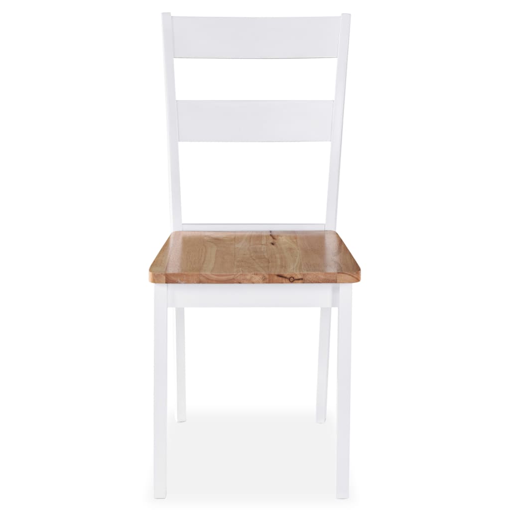 Eetkamerstoelen Massief Rubberwood Wit 6