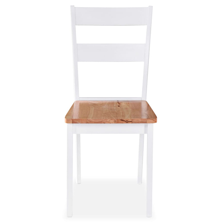 Eetkamerstoelen Massief Rubberwood Wit 6