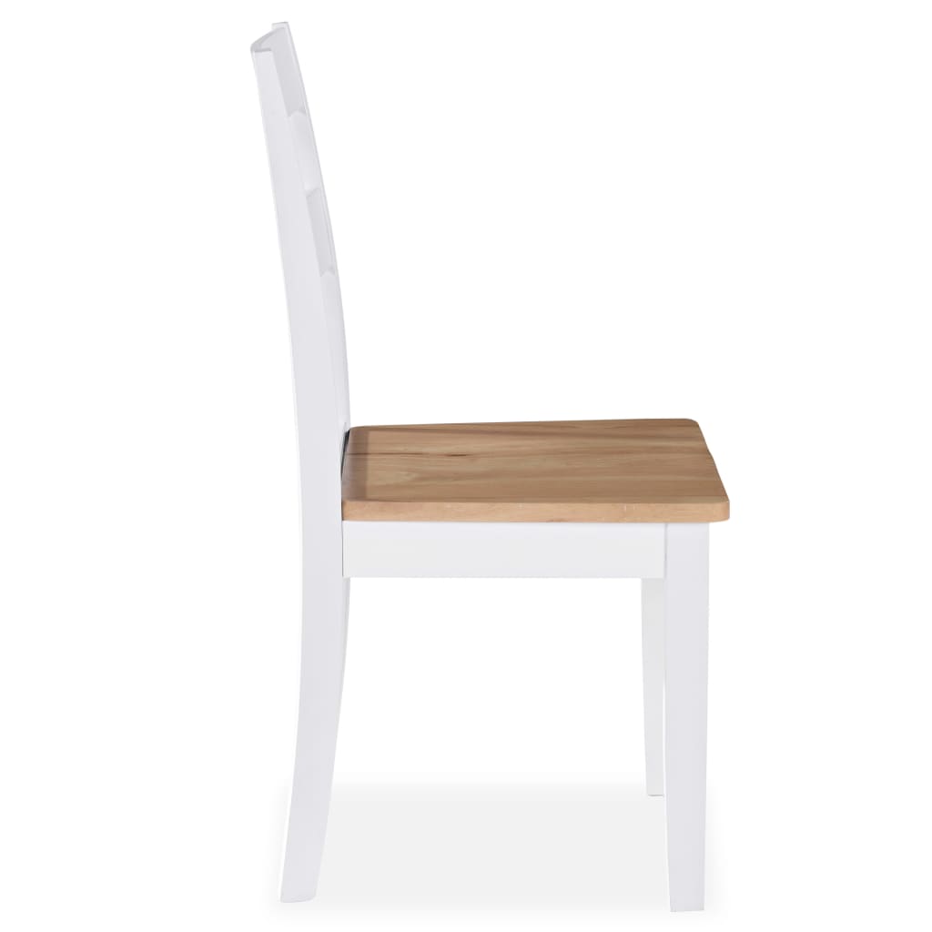 Eetkamerstoelen Massief Rubberwood Wit 6