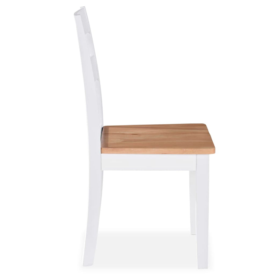 Eetkamerstoelen Massief Rubberwood Wit 6