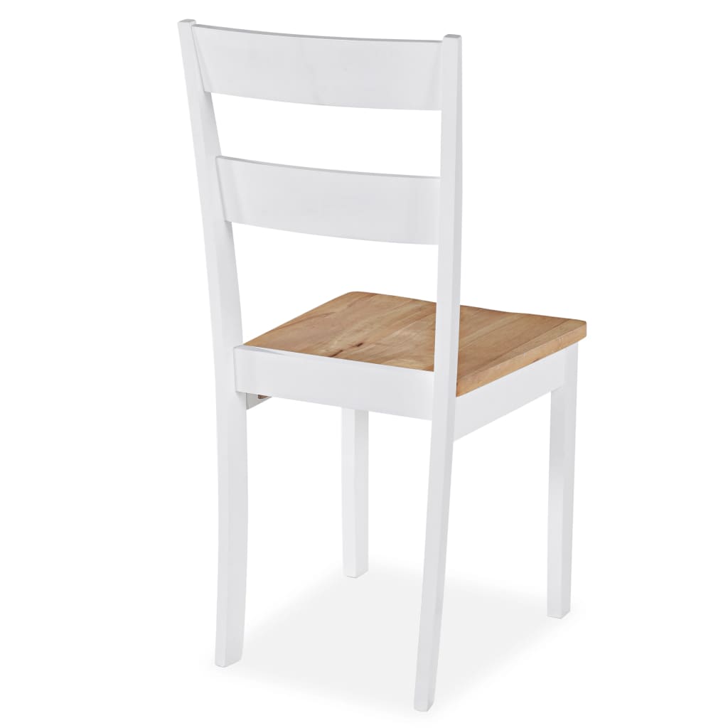 Eetkamerstoelen Massief Rubberwood Wit 6