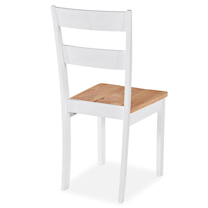 Eetkamerstoelen Massief Rubberwood Wit 6